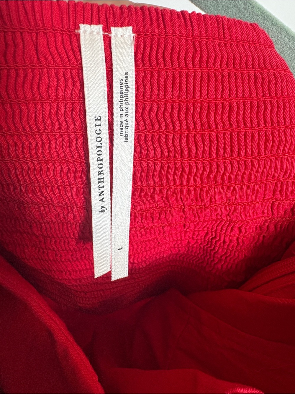 Anthropologie Red Bow-Front Midi Dress - Picture 4 of 6